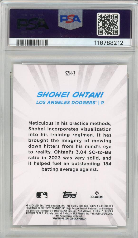 2024 Topps Japan Edition Strike Zone Heroes #SZH3 Shohei Ohtani PSA 10 Gem Mint | Japan Exclusive | Dodgers