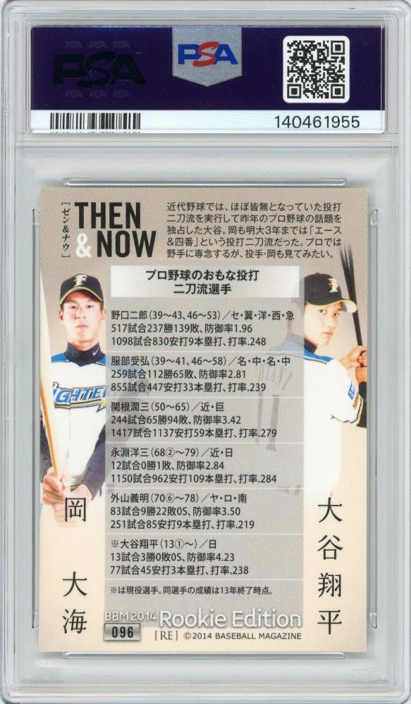 2014 BBM Rookie Edition #96 Ohtani shohei / Okahiromi Combo Card – NPB Japan