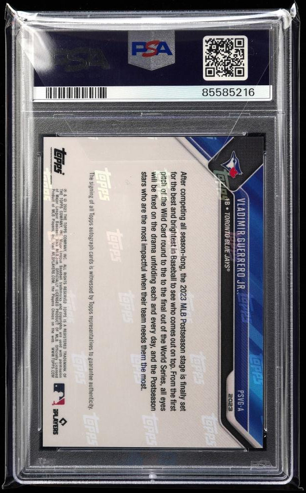 Vladimir Guerrero Jr. 2023 Topps Now Auto /5 PSA 10 Orange Parallel #1/5 – MLB Postseason Stars