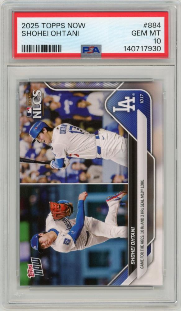 2025 Topps Now #884 Shohei Ohtani PSA 10 Gem Mint | 10 Strikeouts & 3 Home Runs | Historic Two-Way Game | Dodgers