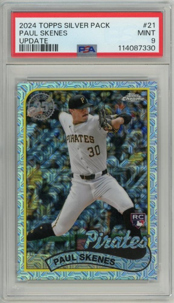 2024 Topps Silver Pack Update #21 Paul Skenes RC PSA 9 Mint | Topps Chrome Rookie | Pirates