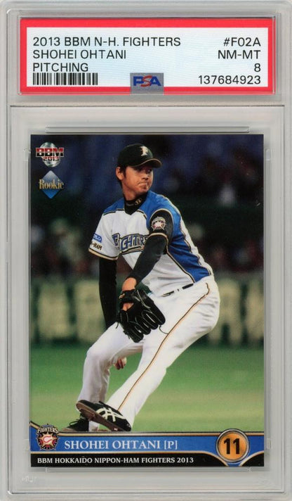 Shohei Ohtani 2013 BBM Fighters RC #F02A PSA 8 Pitcher Version – Early Career Rookie Card