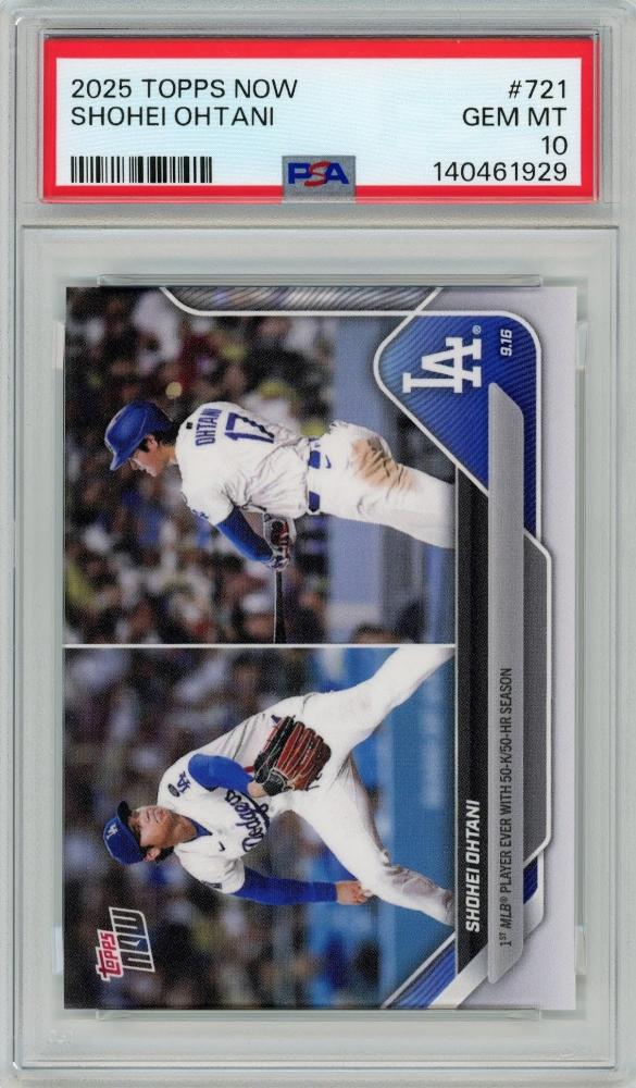 Shohei Ohtani 2025 Topps Now #721 PSA 10 50 HR / 50 SB Season – Historic MLB Milestone