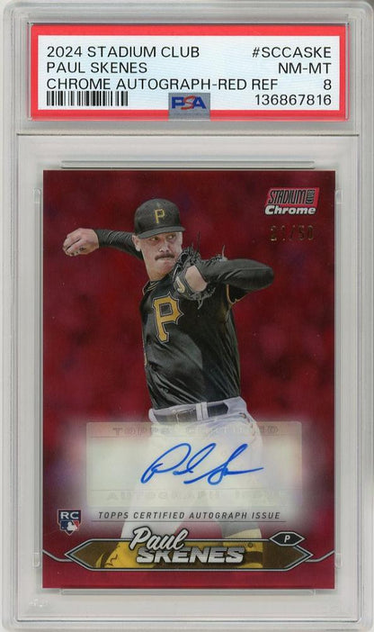 Paul Skenes 2024 Topps Stadium Club Chrome RC Auto /50 Rookie Autograph #21/50 – Pirates Top Prospect