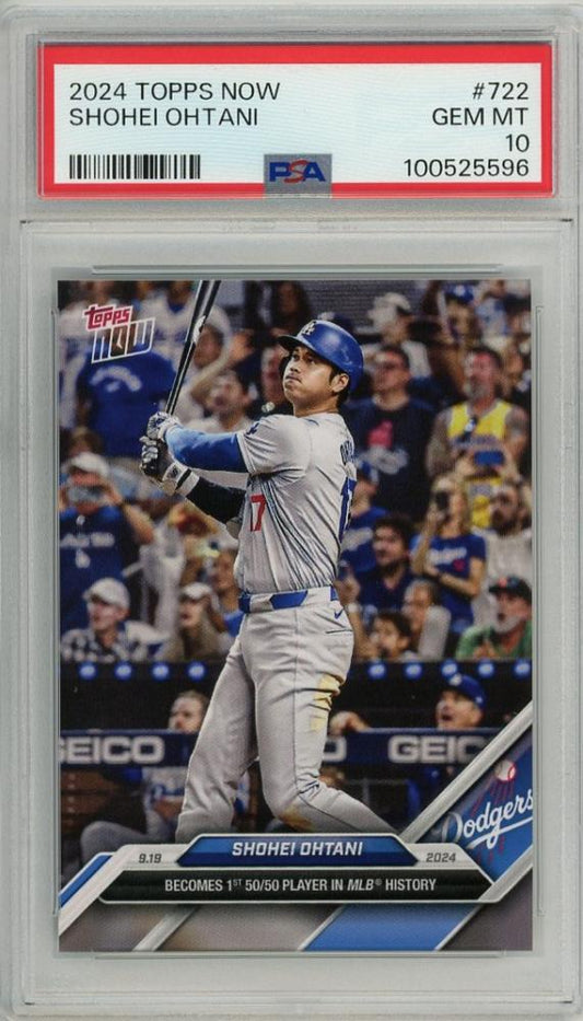 2024 Topps Now #722 Shohei Ohtani Becomes MLB’s First 50/50 Player – PSA 10 Gem Mint