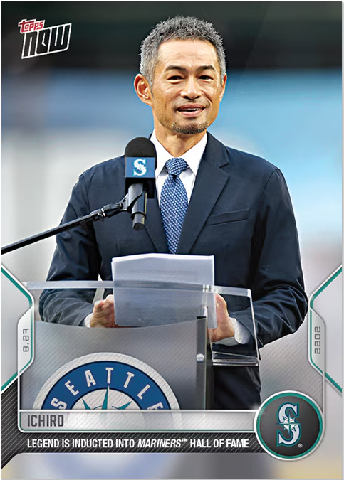 2022 Topps Now #790 Ichiro Suzuki Mariners Hall of Fame Commemorative Card