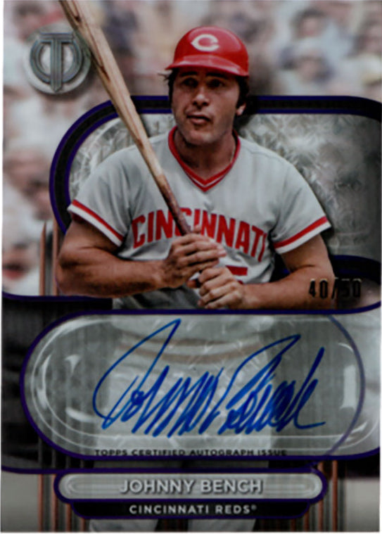 2024 Topps Tribute Johnny Bench Autograph /50 – Serial Numbered 40/50