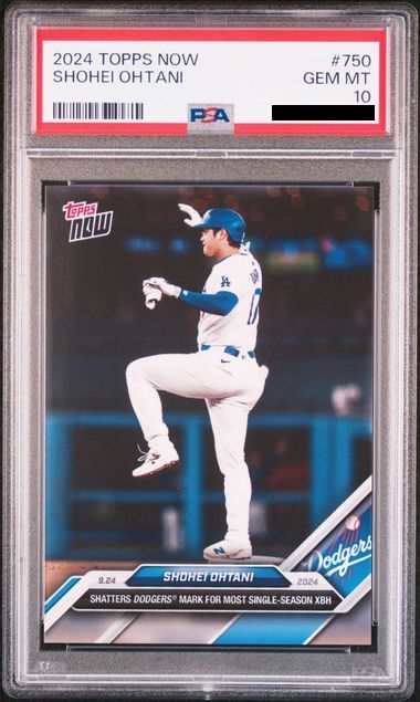 Shohei Ohtani 2024 Topps Now #750 PSA 10 Gem Mint – Dodgers Single-Season Extra Base Hits Record