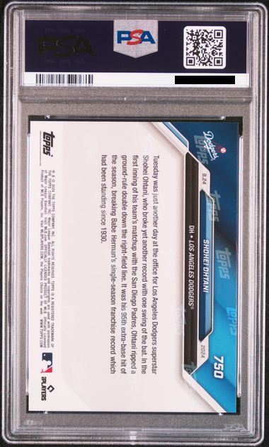 Shohei Ohtani 2024 Topps Now #750 PSA 10 Gem Mint – Dodgers Single-Season Extra Base Hits Record