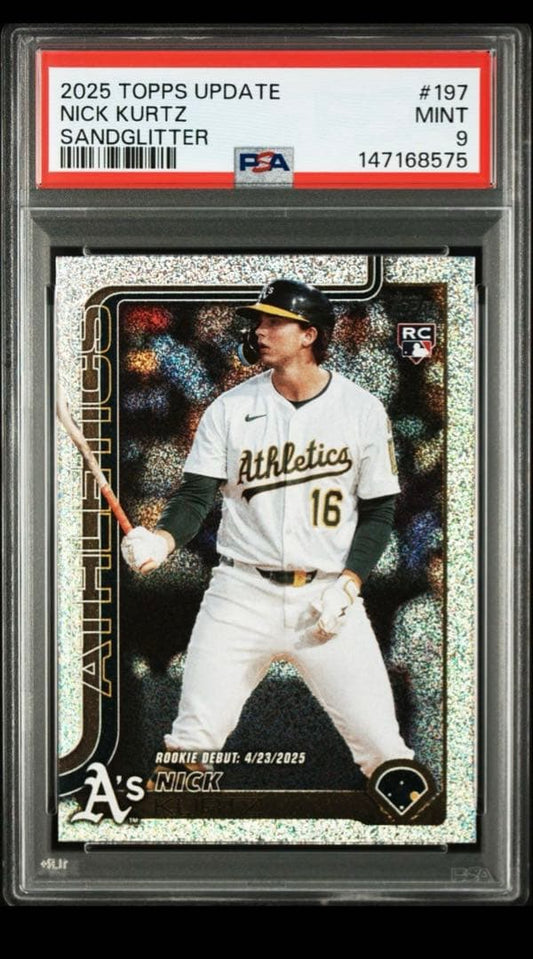 2025 Topps Update Sandglitter #197 Nick Kurtz Rookie Card – PSA 9 Mint